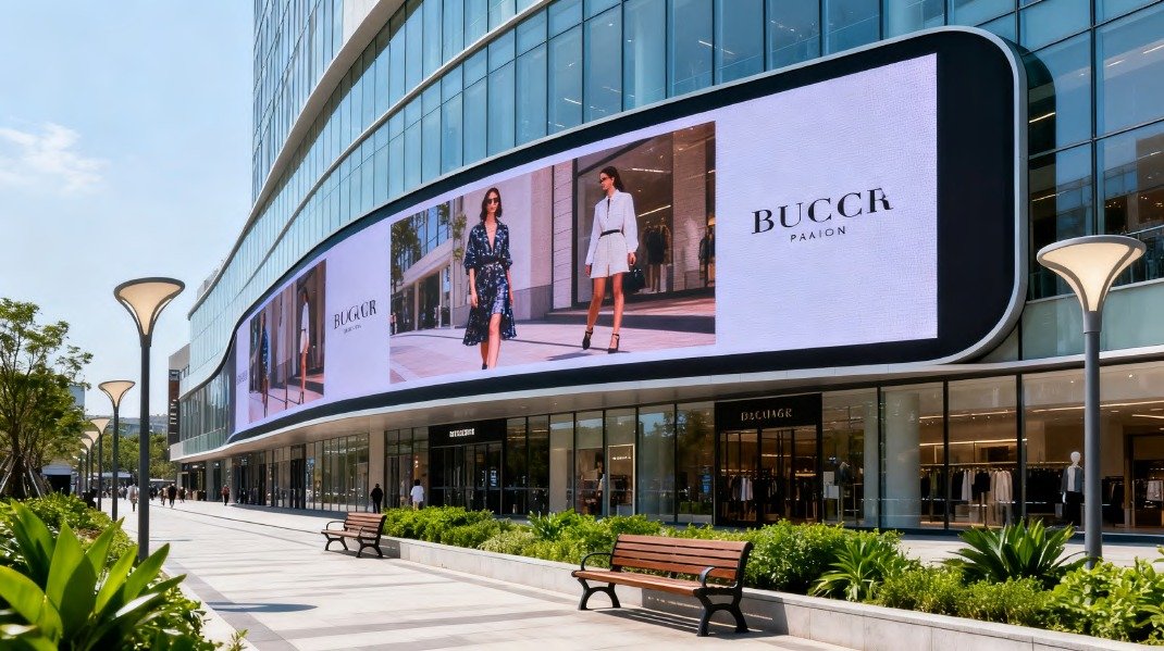 Horizon Blaze LED display mounted on a building facade
