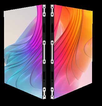 Muse Duo dual-sided LED display showing different content on each face