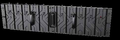 Row of Nomad Curve rental LED cabinets seen from the rear